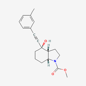 methyl (3aR,4S,7aR)-4-hydroxy-4-[2-(3-methylphenyl)ethynyl]-3,3a,5,6,7,7a-hexahydro-2H-indole-1-carboxylate