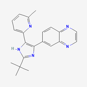 	6-(2-tert-butyl-4-(6-methylpyridin-2-yl)-1H-imidazol-5-yl)quinoxaline