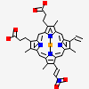 [3,3'-{7-ethenyl-3,8,13,17-tetramethyl-12-[(E)-2-nitroethenyl]porphyrin-2,18-diyl-kappa~4~N~21~,N~22~,N~23~,N~24~}dipro panoato(2-)]iron