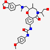 1-[(2~{R},3~{S})-2-[[1,3-benzodioxol-5-ylmethyl(methyl)amino]methyl]-3-methyl-6-oxidanylidene-5-[(2~{S})-1-oxidanylpropan-2-yl]-3,4-dihydro-2~{H}-1,5-benzoxazocin-8-yl]-3-(4-methoxyphenyl)urea
