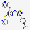 1-{4-[5-({3-[(2-methylpyridin-3-yl)oxy]-5-[(pyridin-2-yl)sulfanyl]pyridin-2-yl}amino)-1,2,4-thiadiazol-3-yl]piperidin-1-yl}ethan-1-one