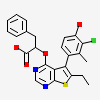 (2~{R})-2-[5-(3-chloranyl-2-methyl-4-oxidanyl-phenyl)-6-ethyl-thieno[2,3-d]pyrimidin-4-yl]oxy-3-phenyl-propanoic acid