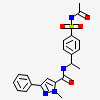 ~{N}-[(1~{R})-1-[4-(ethanoylsulfamoyl)phenyl]ethyl]-2-methyl-5-phenyl-pyrazole-3-carboxamide