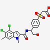 2-[4-[(1~{S})-1-[[4,5-bis(chloranyl)-1,6-dimethyl-indol-2-yl]carbonylamino]-2-oxidanyl-ethyl]phenyl]sulfonylethanoic acid