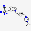5-azanyl-3-[1-[[4-[(4-propan-2-ylpiperazin-1-yl)methyl]phenyl]methyl]indol-6-yl]-1~{H}-pyrazole-4-carbonitrile