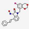 (3Z)-1-[(6-fluoro-4H-1,3-benzodioxin-8-yl)methyl]-4-[(E)-2-phenylethenyl]-1H-indole-2,3-dione 3-oxime
