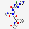 N-[2(s)-cyclopentyl-1(r)-hydroxy-3(r)methyl]-5-[(2(s)-tertiary-butylamino-carbonyl)-4-(n1-(2)-(n-methylpiperazinyl)-3-chloro-pyrazinyl-5-carbonyl)-piperazino]-4(s)-hydroxy-2(r)-phenylmethyl-pentanamide