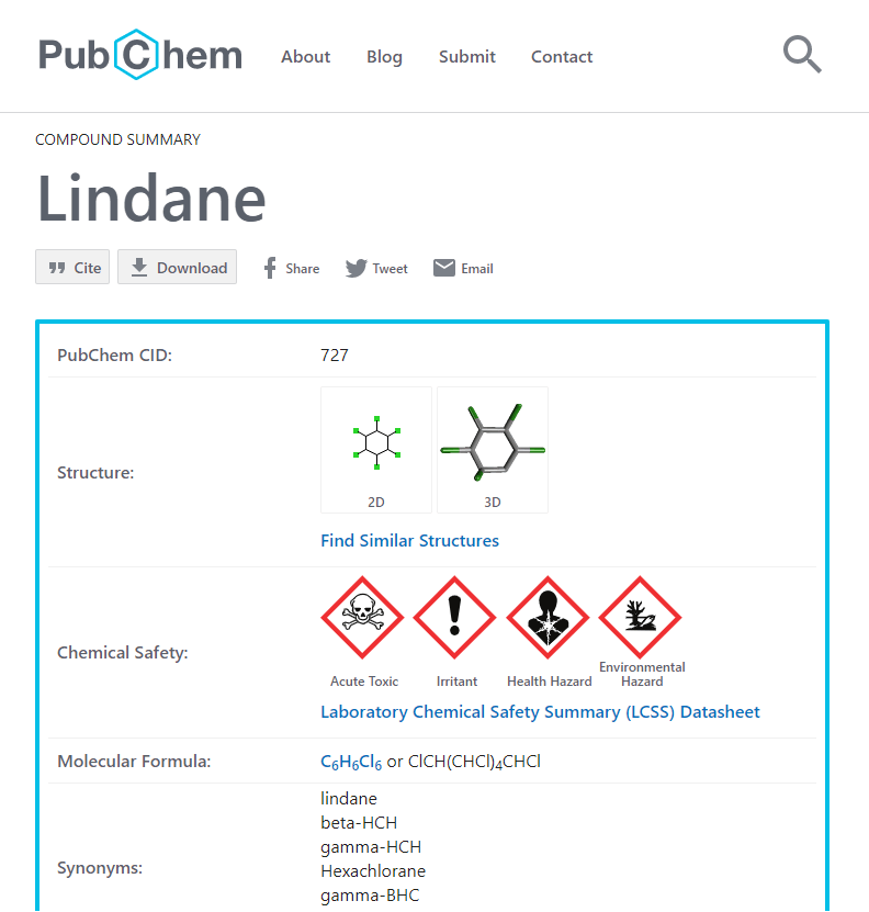 PubChem_Lindane_Compound_Page